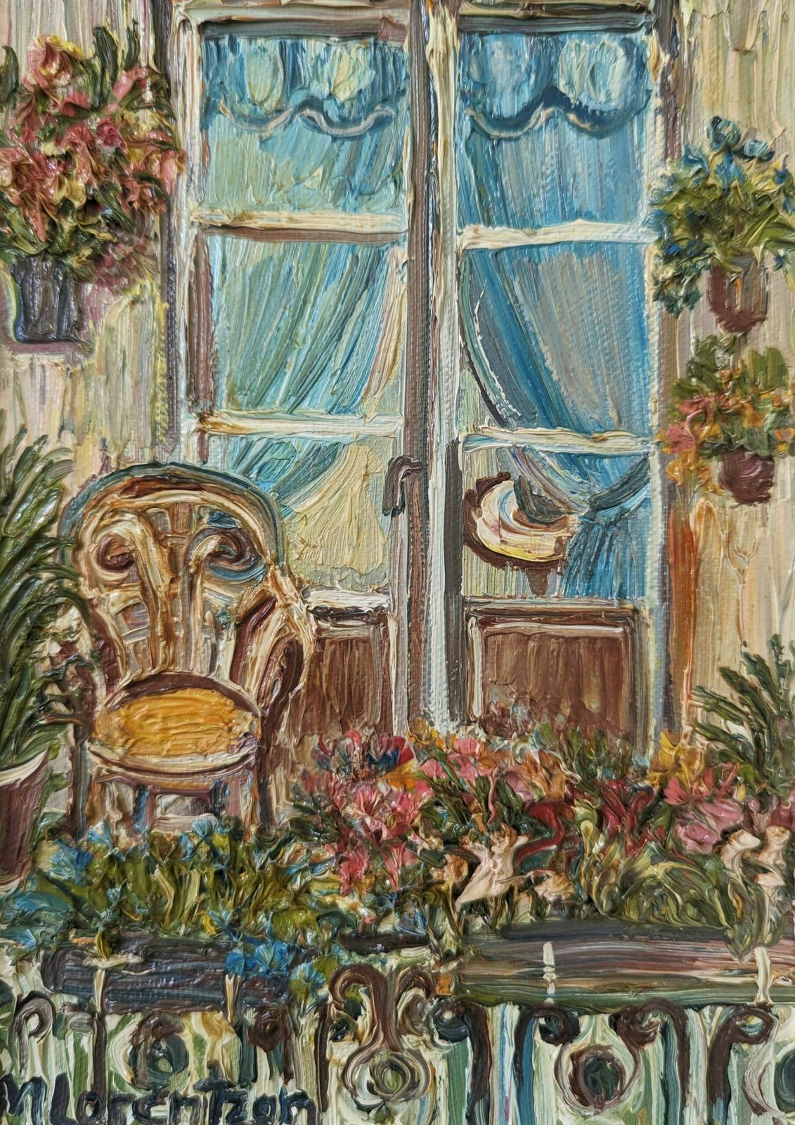 photo for sale Mini Landscapes Balcony Garden, Oil Painting