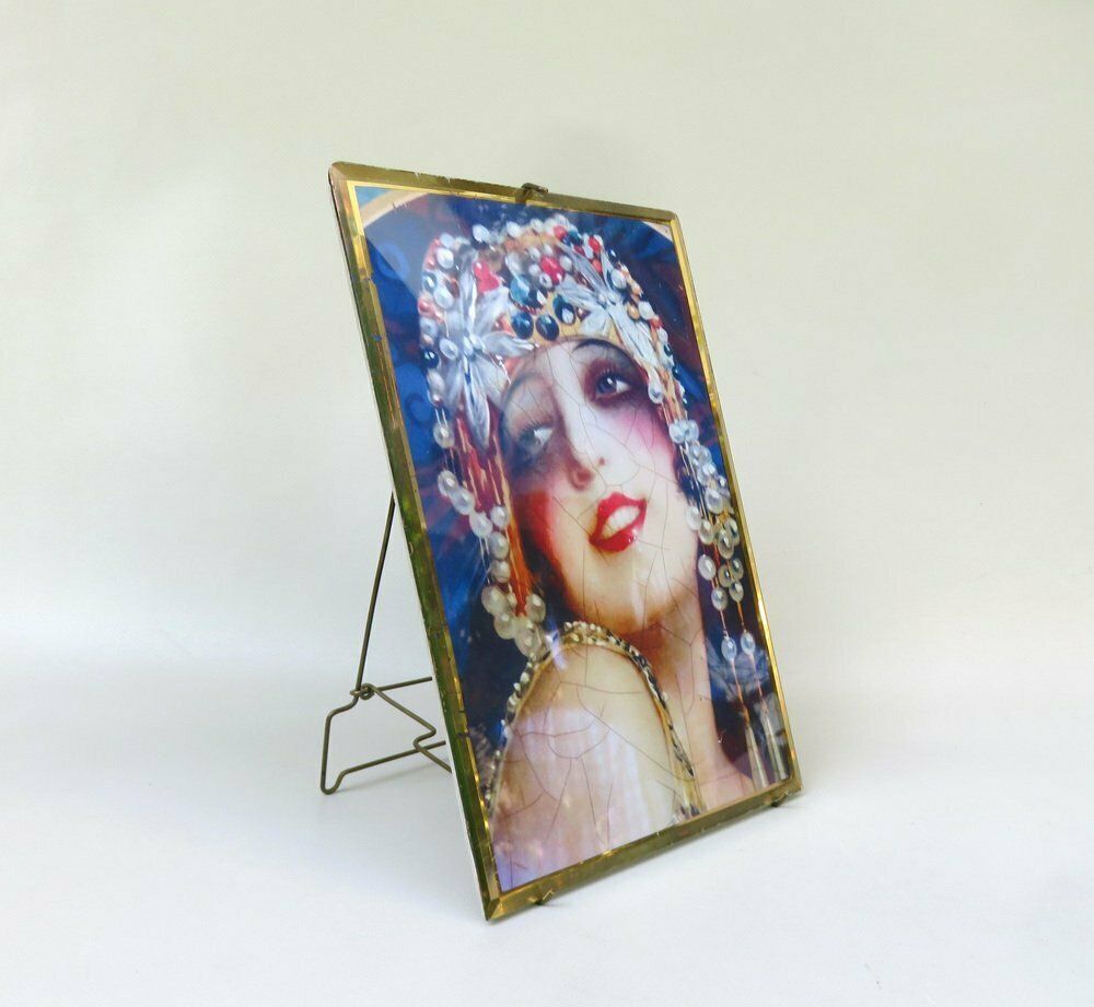 Large Art Nouveau Picture Frame In Brass, 1890s