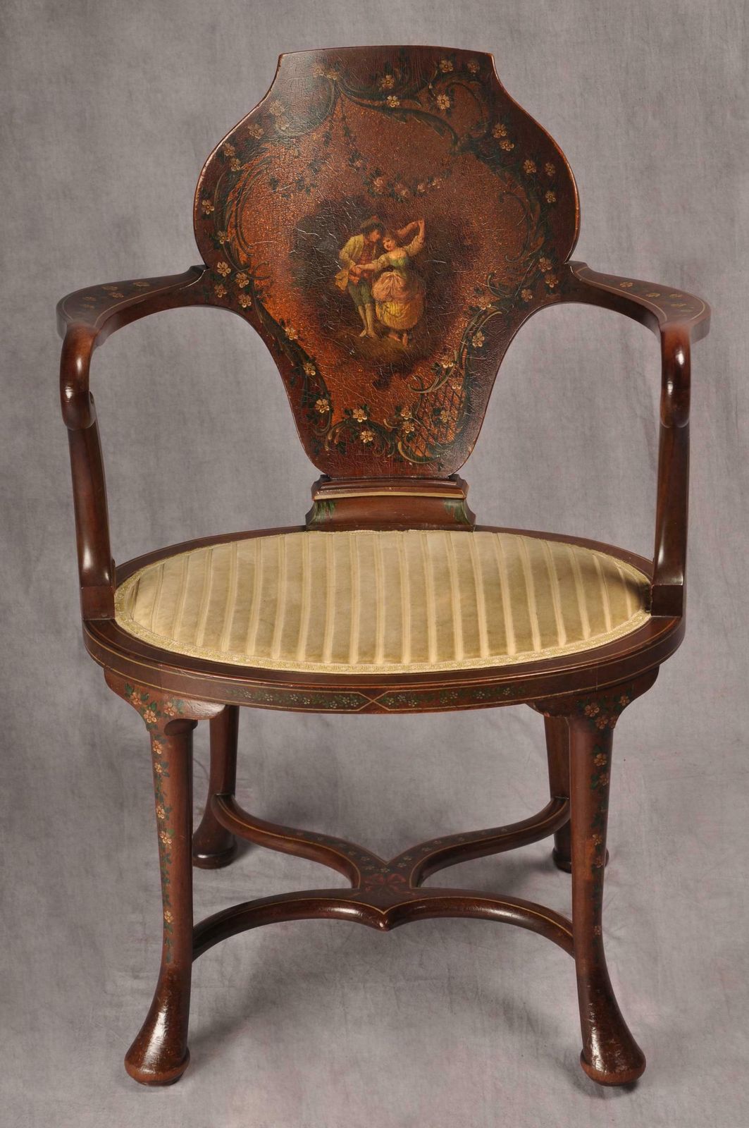 Fine Painted Mahogany Edwardian Armchair photo buy