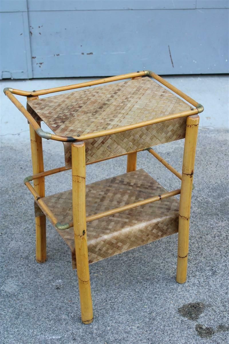 Bar Table In Bamboo And Lucite Italian Design 1970s Style Gabrella Crespi Brass photo furniture