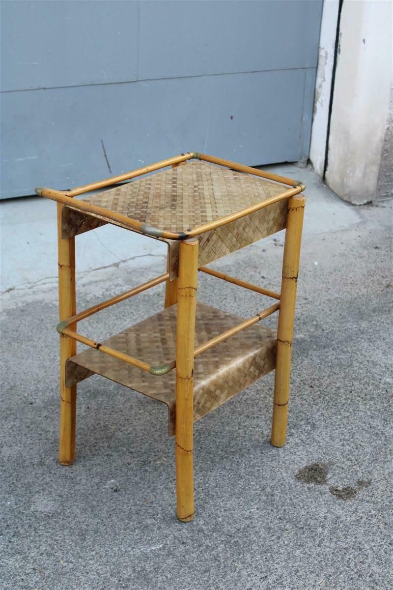 Bar Table In Bamboo And Lucite Italian Design 1970s Style Gabrella Crespi Brass photo 1581.0