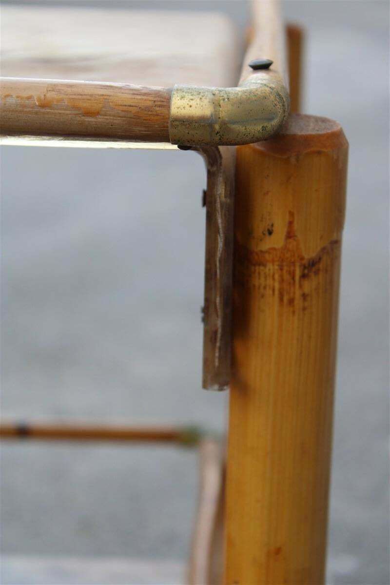 photo vinterior Bar Table In Bamboo And Lucite Italian Design 1970s Style Gabrella Crespi Brass