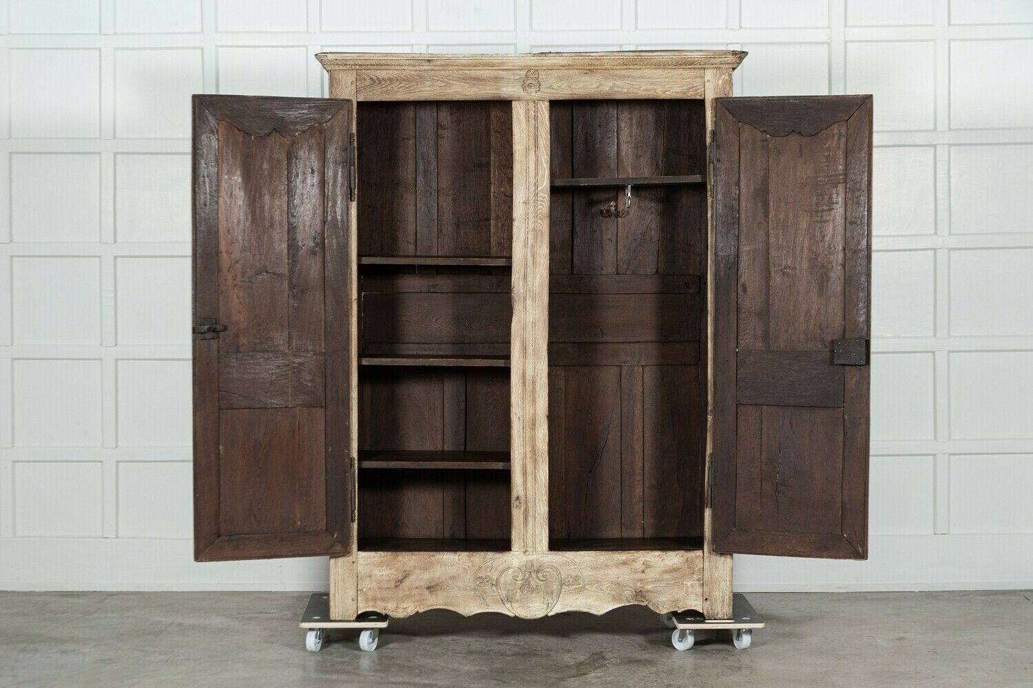 Large 19thc French Provincial Bleached Oak Armoire photo furniture
