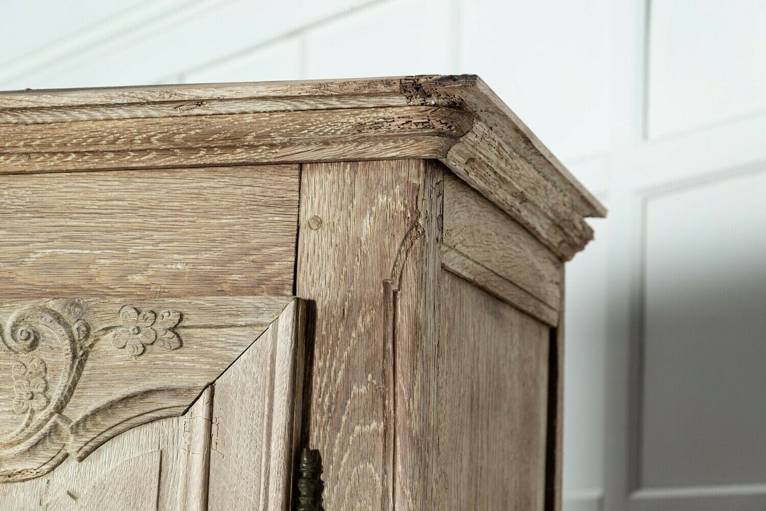 photo buy Large 19thc French Provincial Bleached Oak Armoire