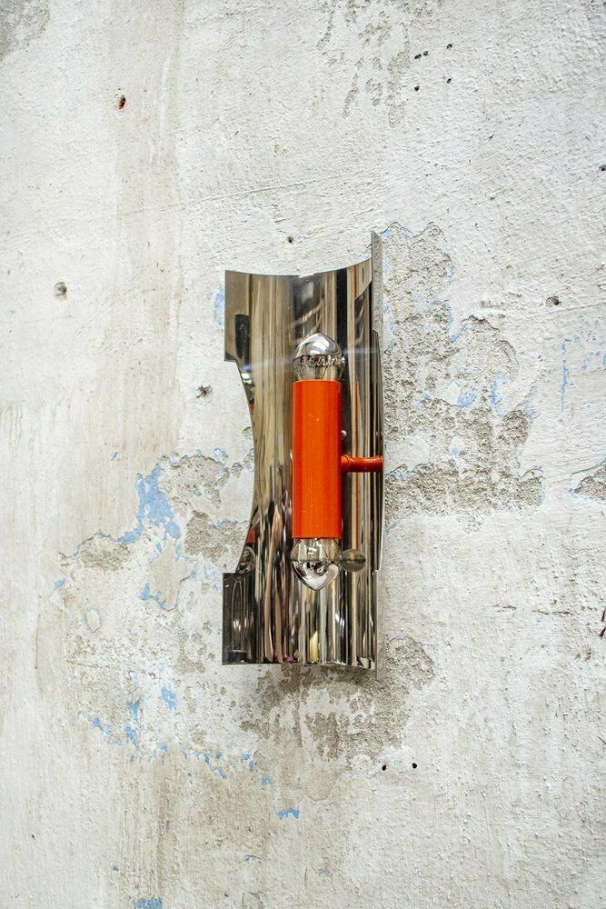 Space Age Wall Light In Steel And Lacquered Metal From By Luci Italia, Italy, 1960s photo furniture