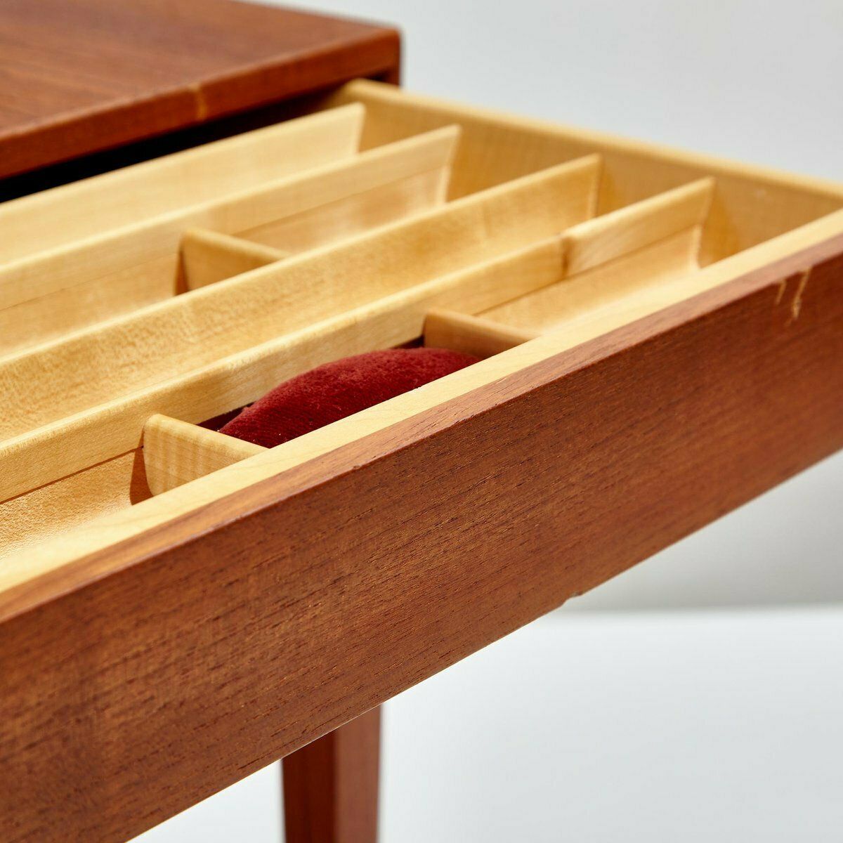 Teak Sewing Table By Severin Hansen For Haslev Furniture Factory, 1960s photo Furniture
