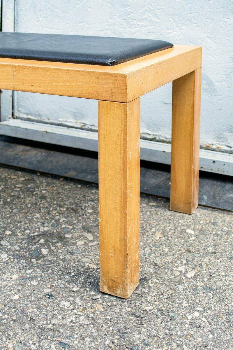 Wooden Bench And Salmistraro Skin, Italy, 1980s photo Furniture