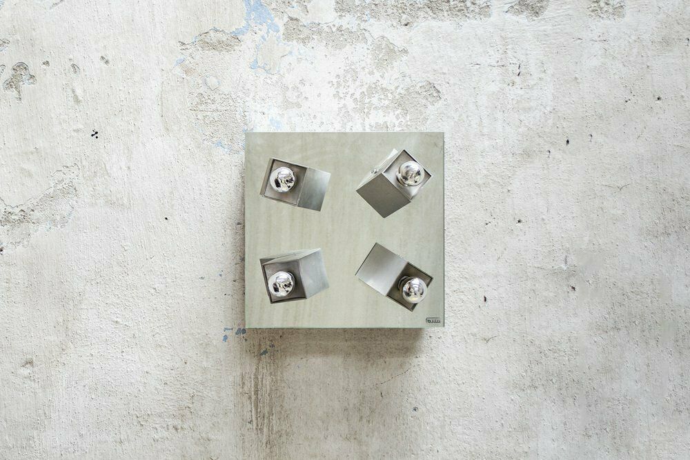 Italiaanse Aluminium Plafondlamp, Jaren 1970