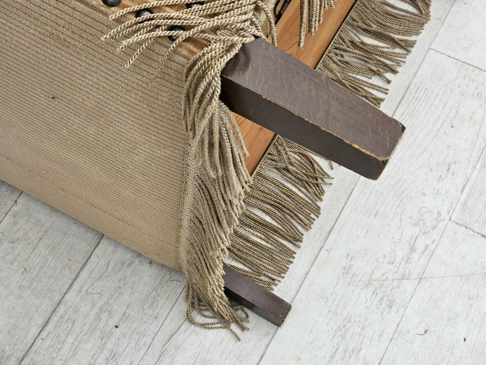 photo furniture 1970s, Danish Design, Armchair In Corduroy, Ash Wood, Original Condition.