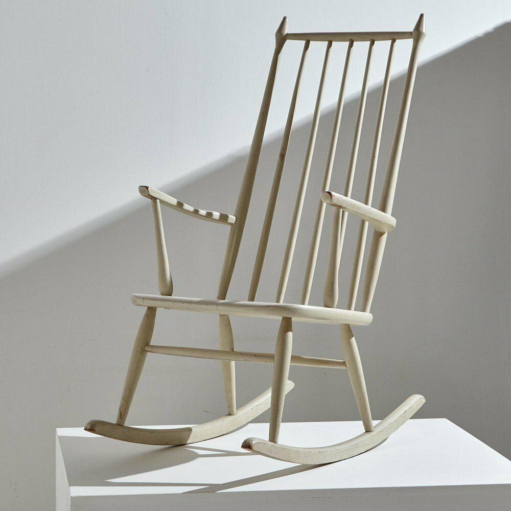 Beech Rocking Chair, 1960s, Vintage