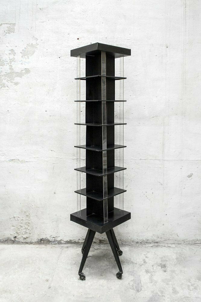 Iron Library And Acrylic Glass With Wheels, Italy, 1960s