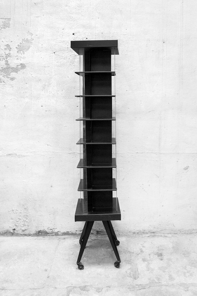 Iron Library And Acrylic Glass With Wheels, Italy, 1960s photo furniture