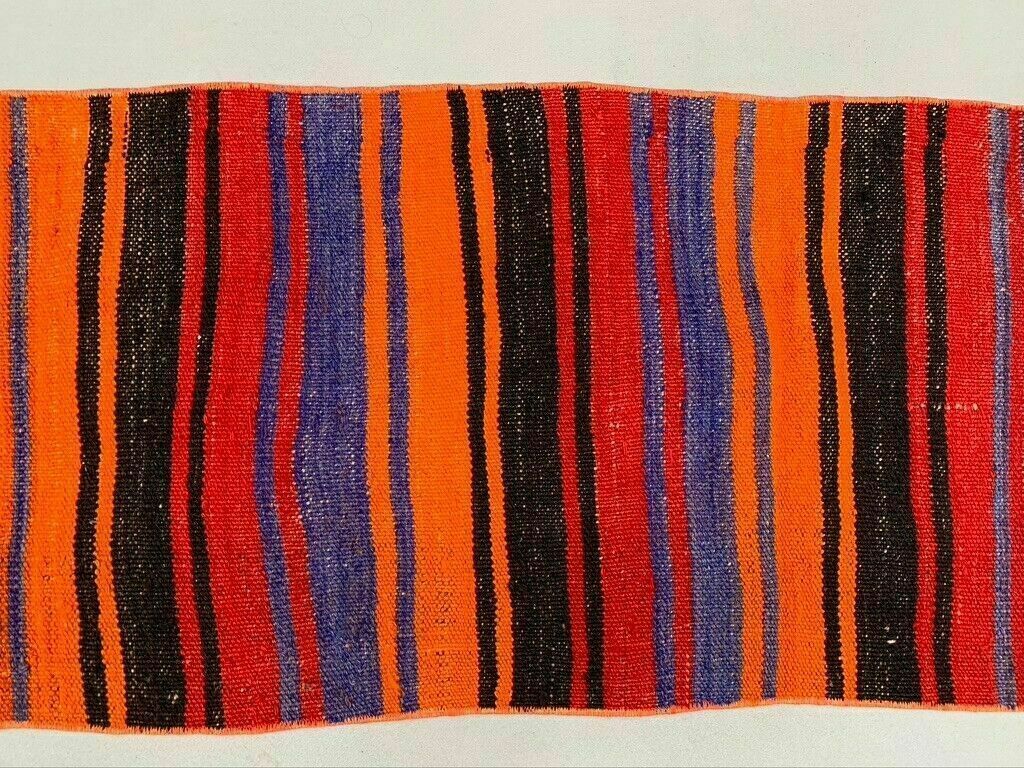 Old Turkish Narrow Kilim Runner 272x51 Cm Shabby Chic, Vintage Kelim photo Textiles