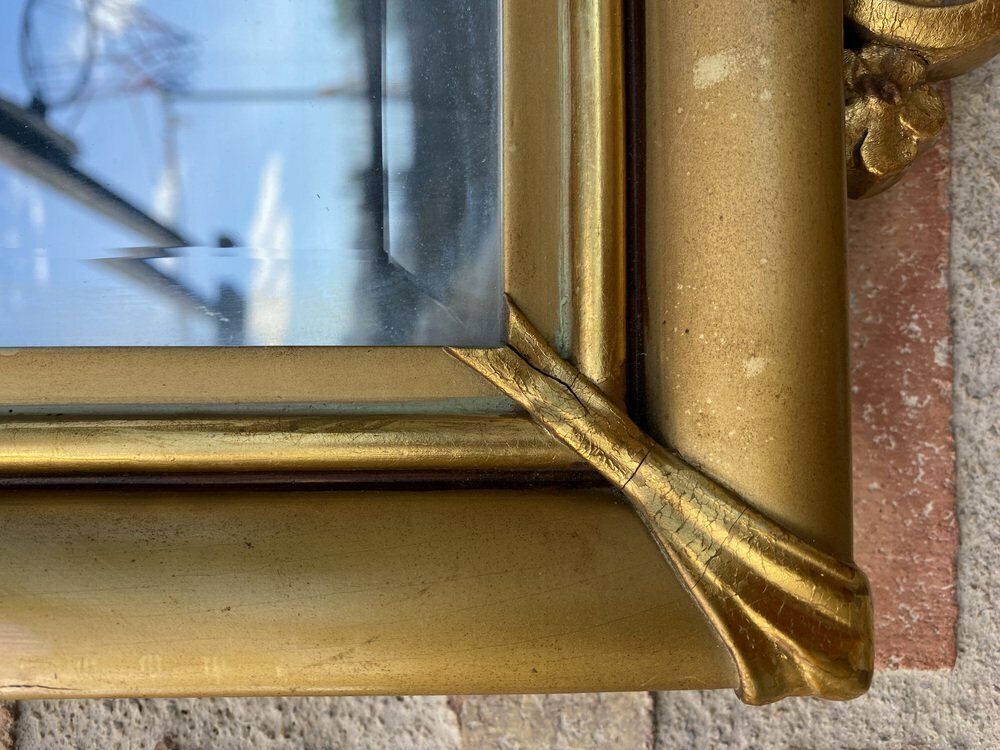 Large Antique French Monumental Gold Leaf Gilt Mirror, 1890 photo 2861.0