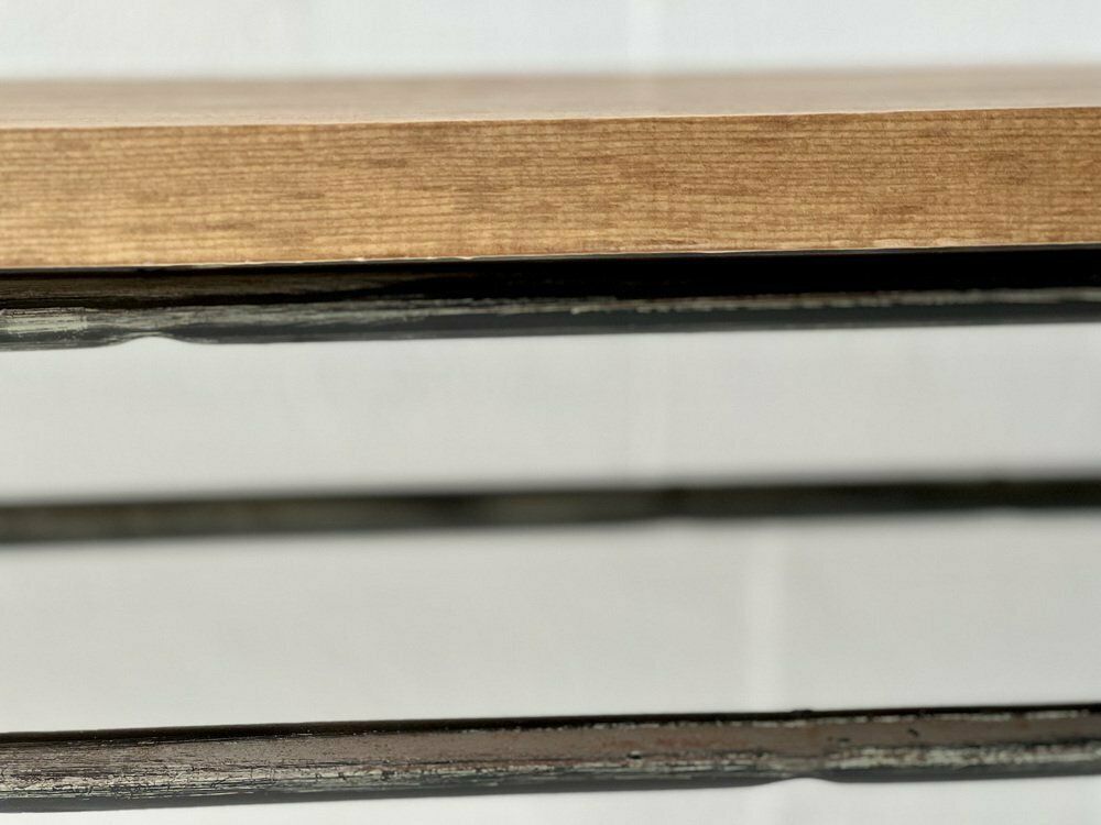 Industrial Bench In Metal & Spruce photo vintage