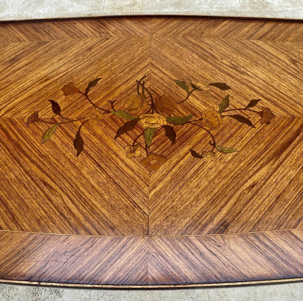 photo furniture French Marquetry Bronze Ormolu Mounted Center Or Coffee Table, 1920s