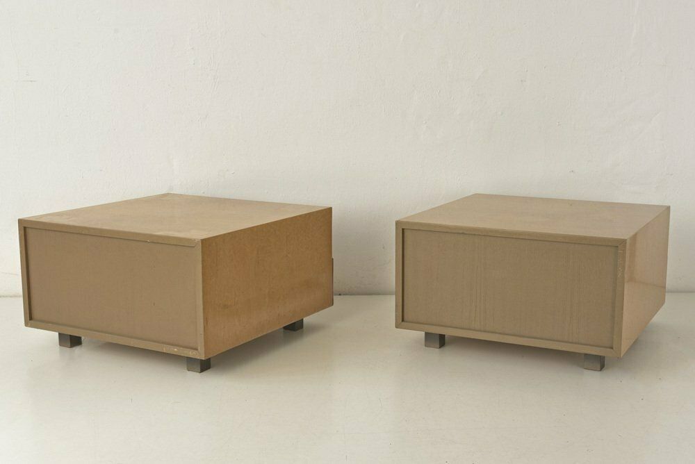 Large Side Tables In Bird`s Eye Maple By Giovanni Offredi For Saporiti Italia, Italy, 1975, Set Of 2 photo vinterior