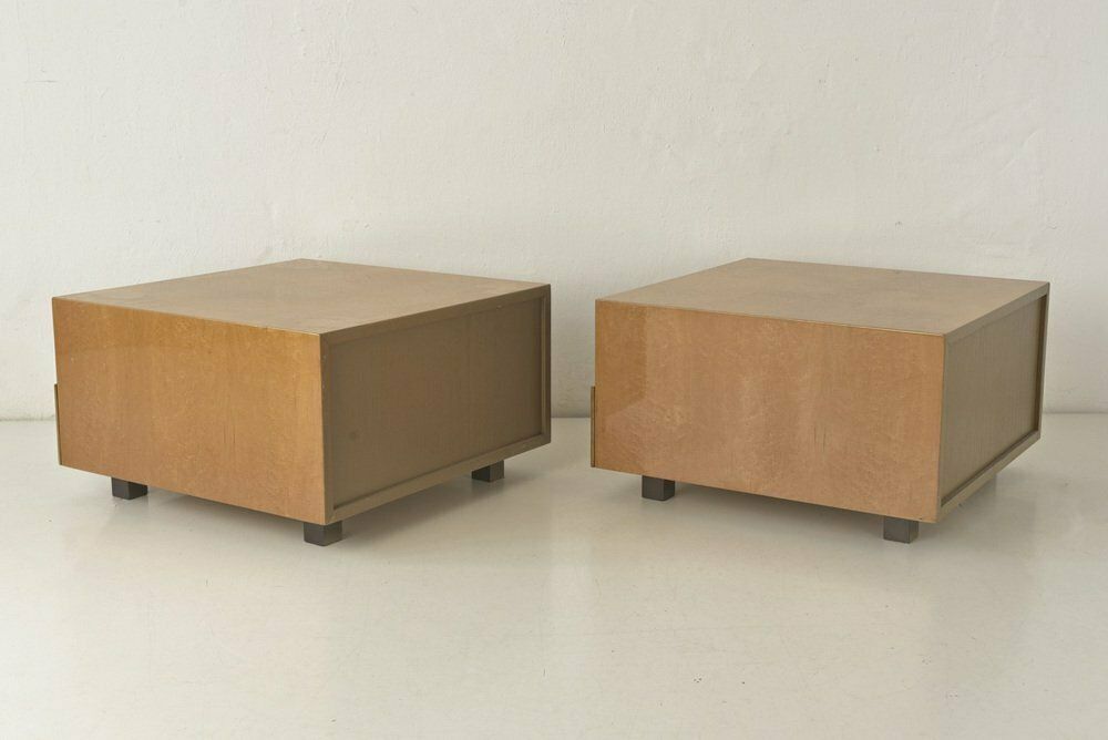 Large Side Tables In Bird`s Eye Maple By Giovanni Offredi For Saporiti Italia, Italy, 1975, Set Of 2 photo buy