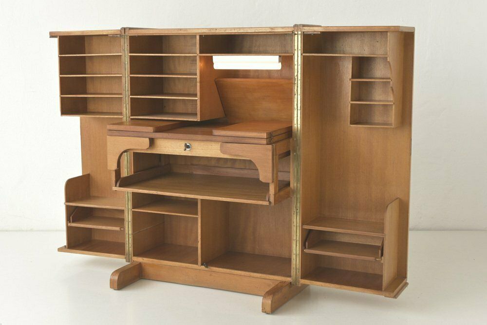photo vintage Oak No.4 Cabinet Office From Möbelfabrik August Stranghöner, Germany, 1950s