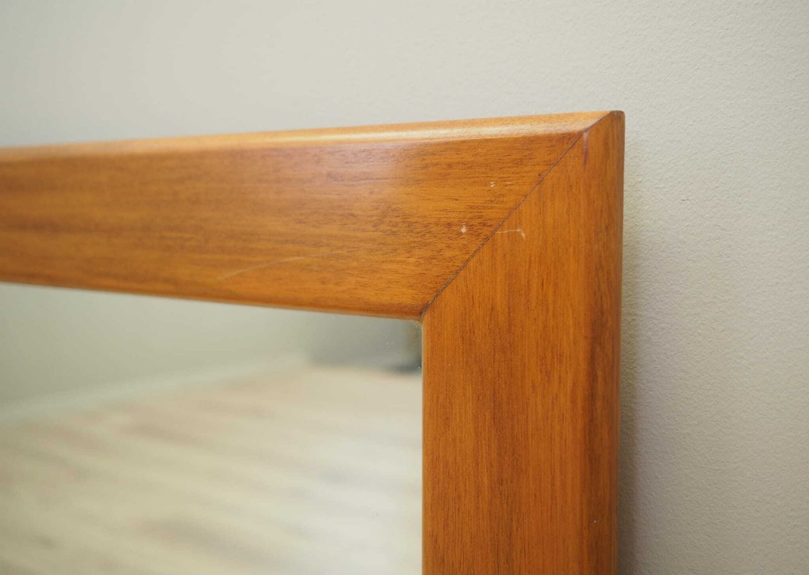 Mahogany Framed Mirror, Italian Design, 1970s, Production: Italy photo vinterior