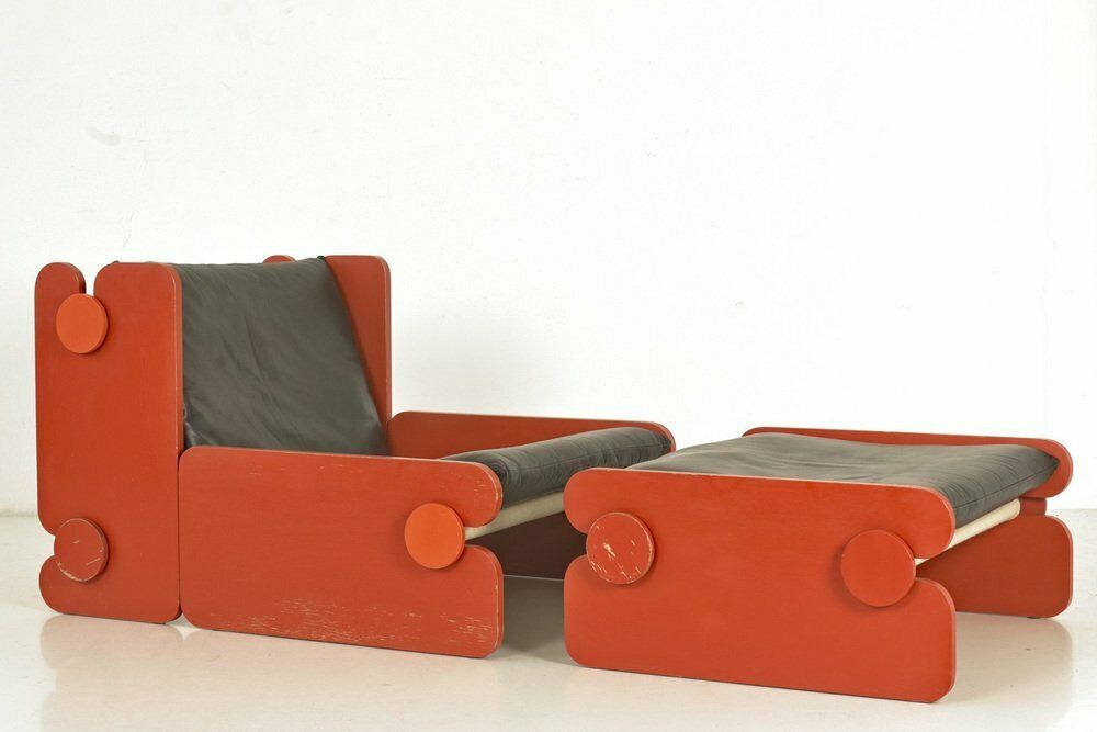 Easy Chair With Ottoman From Fratelli Reguitti, Italy, 1960s, Set Of 2