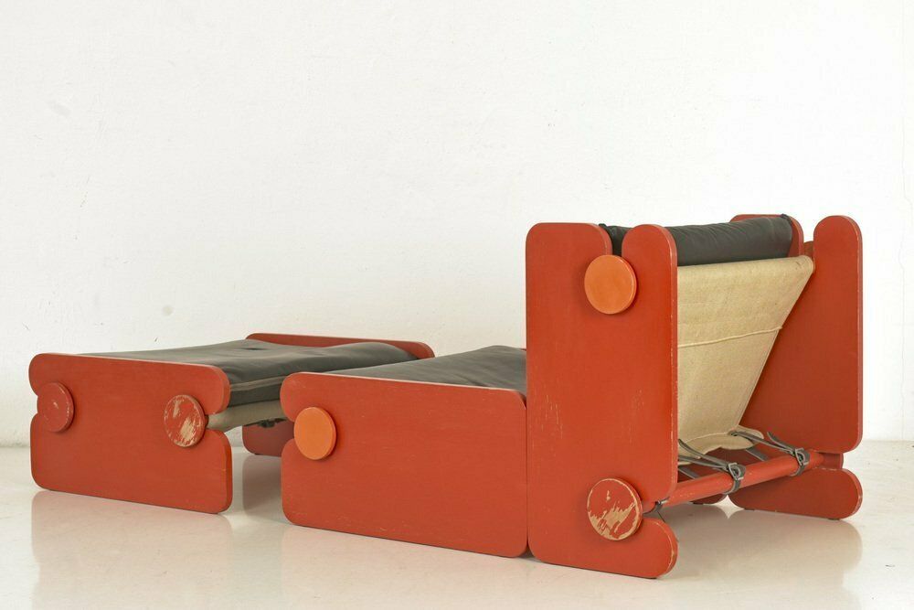 Furniture Easy Chair With Ottoman From Fratelli Reguitti, Italy, 1960s, Set Of 2 photo