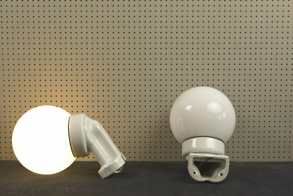 German Outdoor Wall Lamps In Porcelaine, 1935, Set Of 2 photo for sale