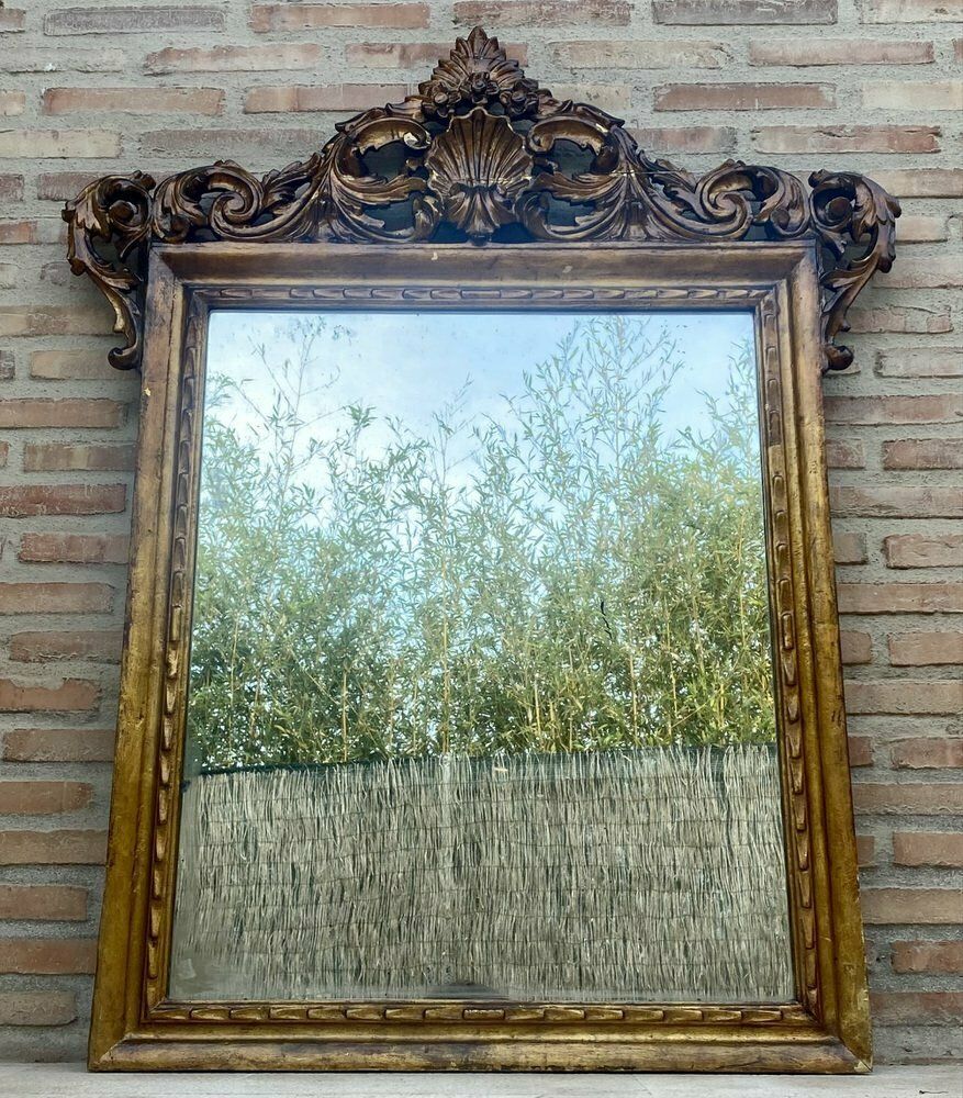 Early 20th Century French Wood Wall Mirror, 1920s photo furniture