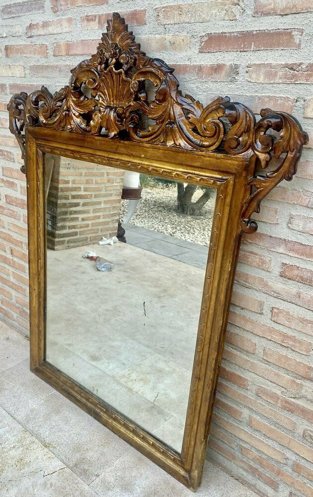 photo furniture Early 20th Century French Wood Wall Mirror, 1920s