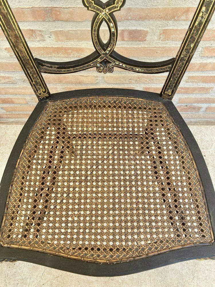 1982.0 Elizabethan Chairs In Lacquered Black, 1840, Set Of 2 photo