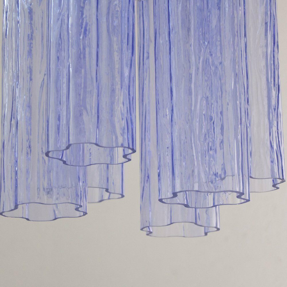 photo furniture Tronchi Chandelier In Blue Purple Glass, Italy, 1990s