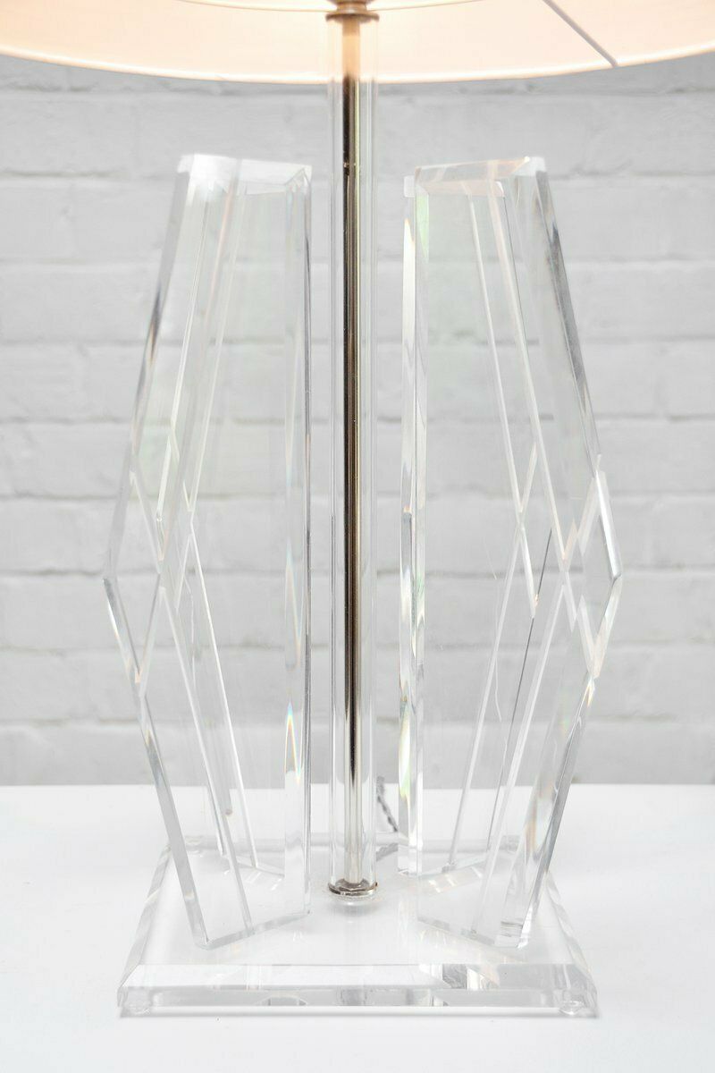 Vintage Sculptural Acrylic Glass Table Lamp In Style Of Hivo Van Teal, 1970s photo 1114.0