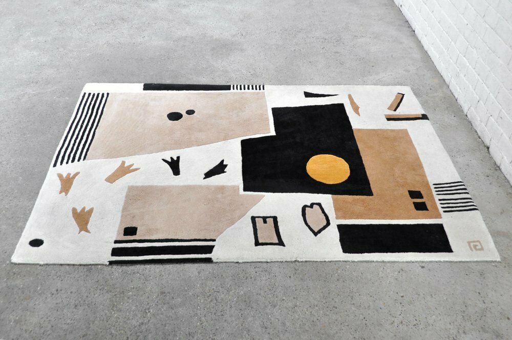 Vintage Handwoven Rug With Abstract Design, 1980s photo for sale