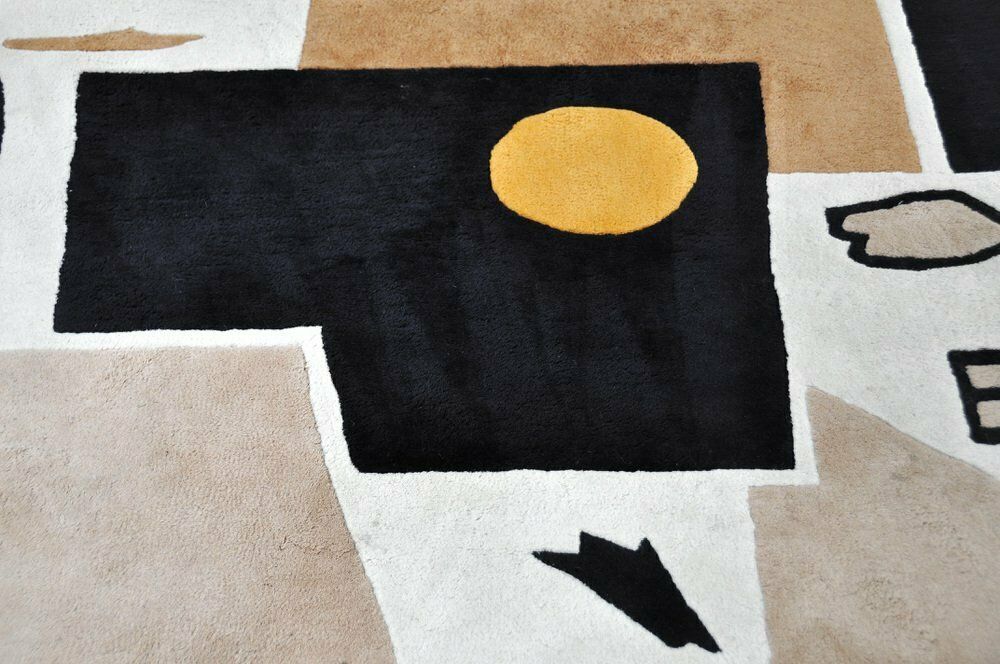 photo furniture Vintage Handwoven Rug With Abstract Design, 1980s