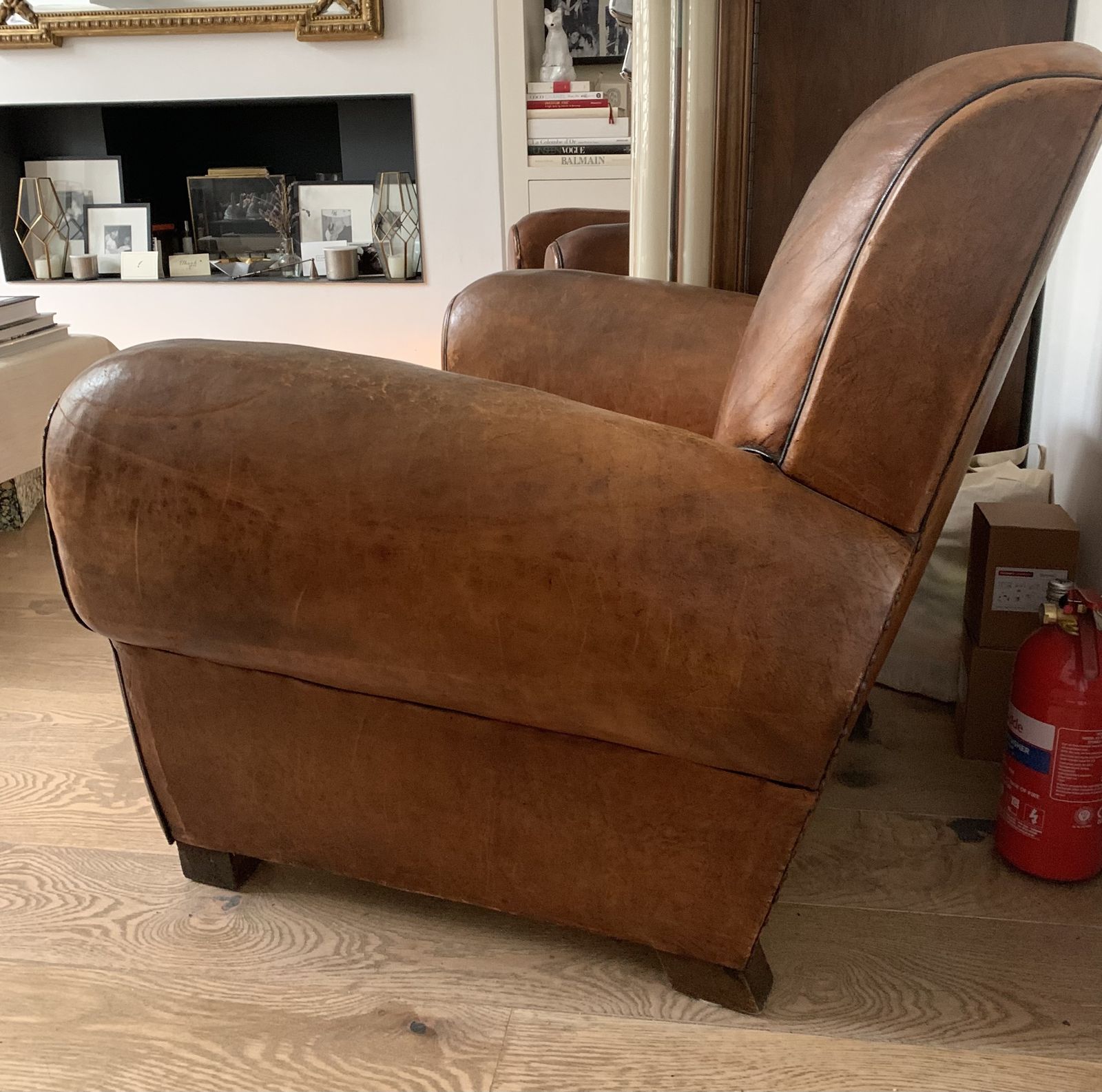 Pair Of 1950s Leather Club Chairs   Original Condition photo furniture