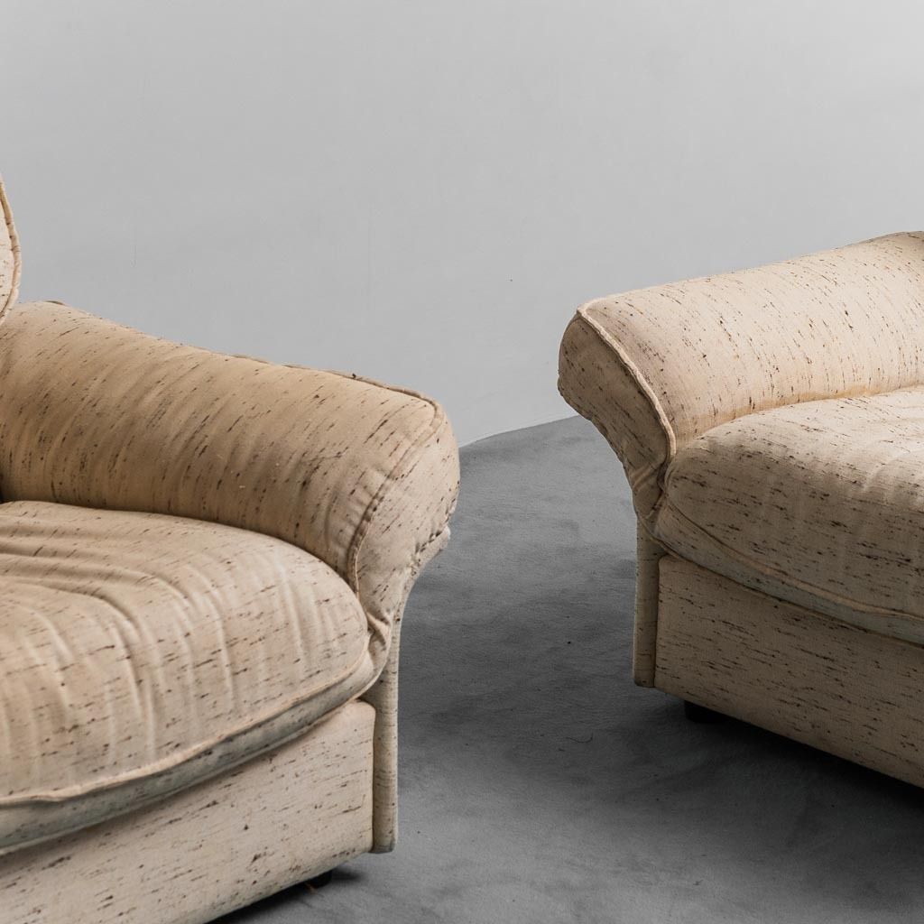 Pair Of Fabric Armchairs Mod. Soffio Doimo 70s Vintage Modern Antique photo furniture