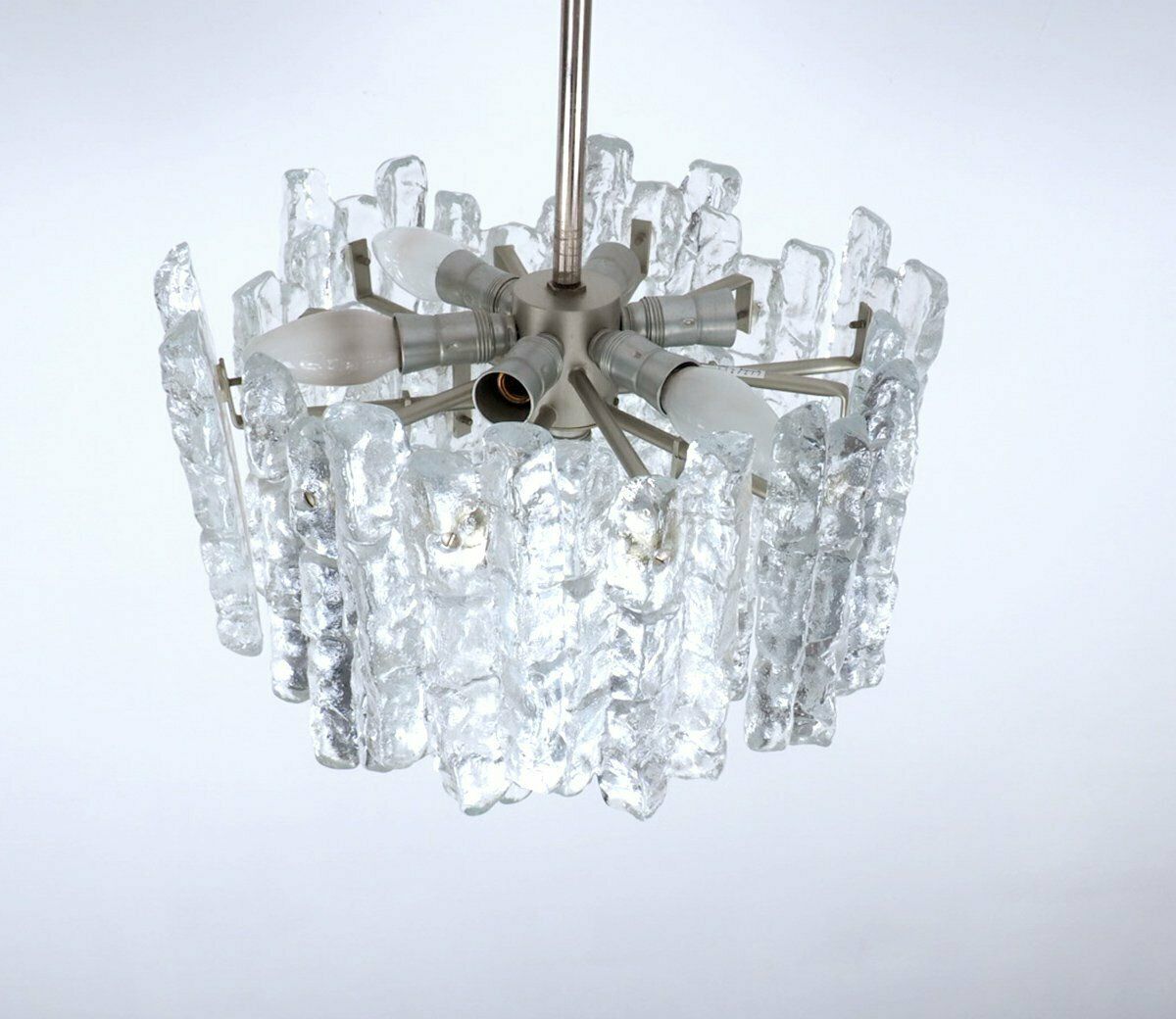 Ice Glass Chandelier By J. T. Kalmar For Kalmar Franken Kg, 1960s photo buy