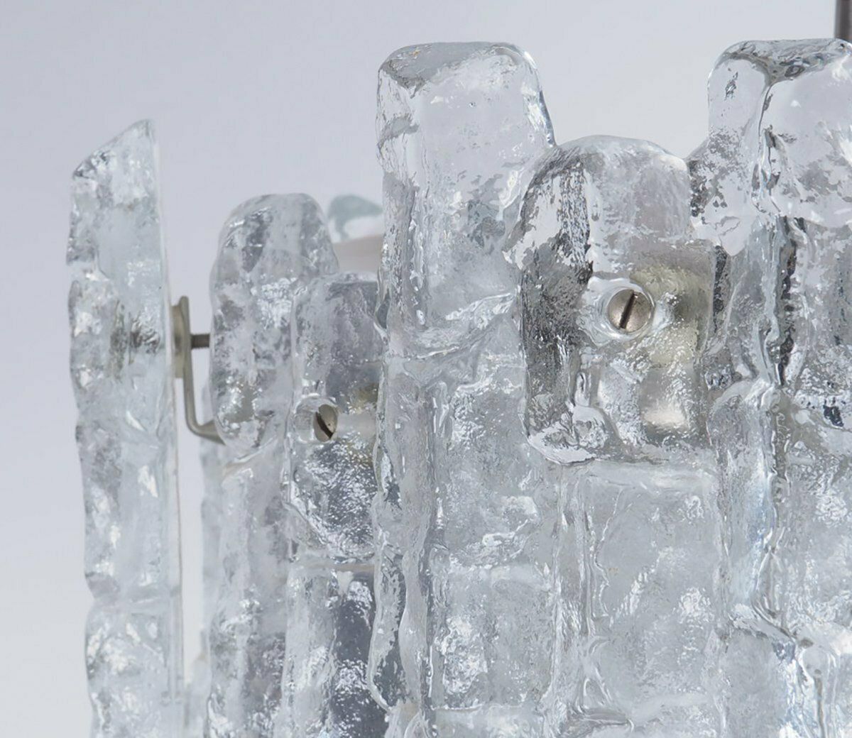 Lighting Ice Glass Chandelier By J. T. Kalmar For Kalmar Franken Kg, 1960s photo