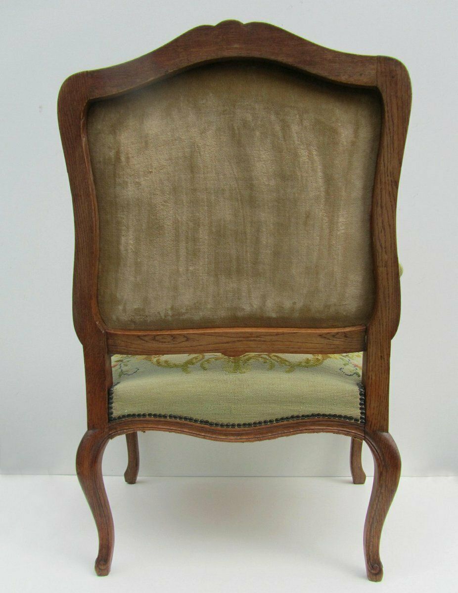 photo for sale Antique Louis XV Style Carved Oak Armchair, 19th Century