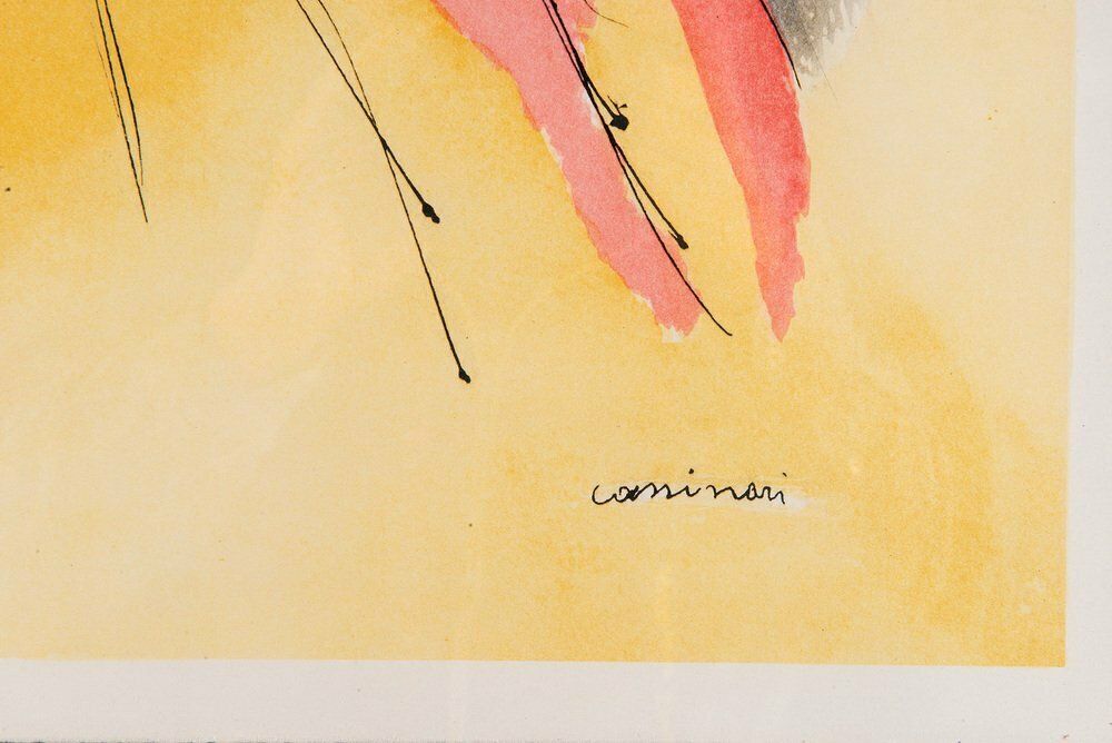 Bruno Cassinari Cavallo 1980s Original Lithograph photo for sale