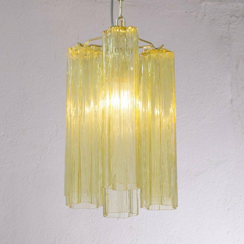 Tronchi Chandelier In Chamomile Yellow Glass, Italy, 1990s photo 531.0