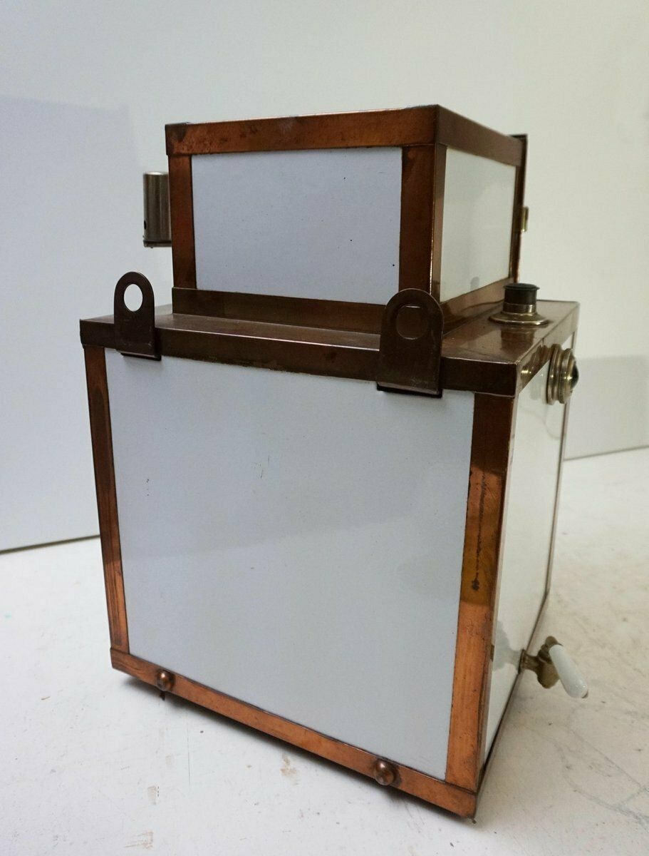 1288.0 Antique Steampunk Copper And Ceramic Medical Sterilizer Cabinet, 1890s photo