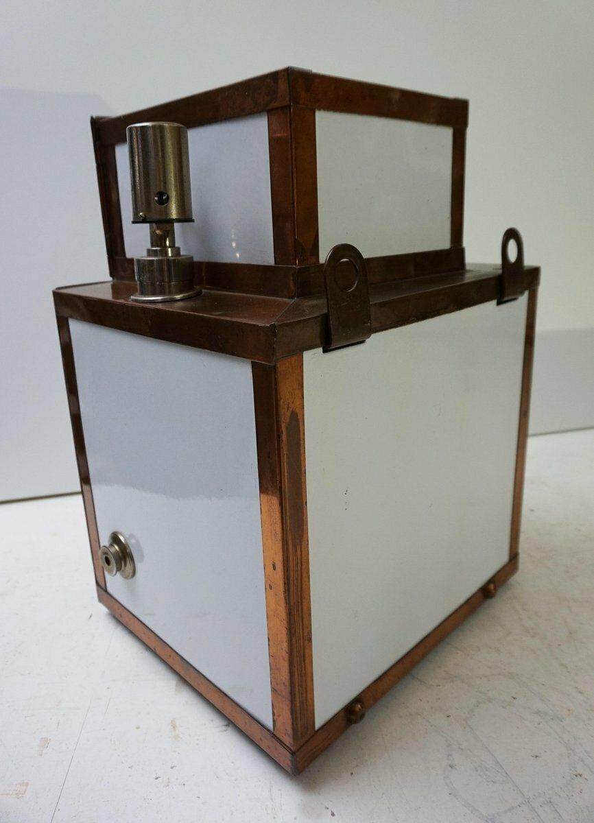 photo vinterior Antique Steampunk Copper And Ceramic Medical Sterilizer Cabinet, 1890s