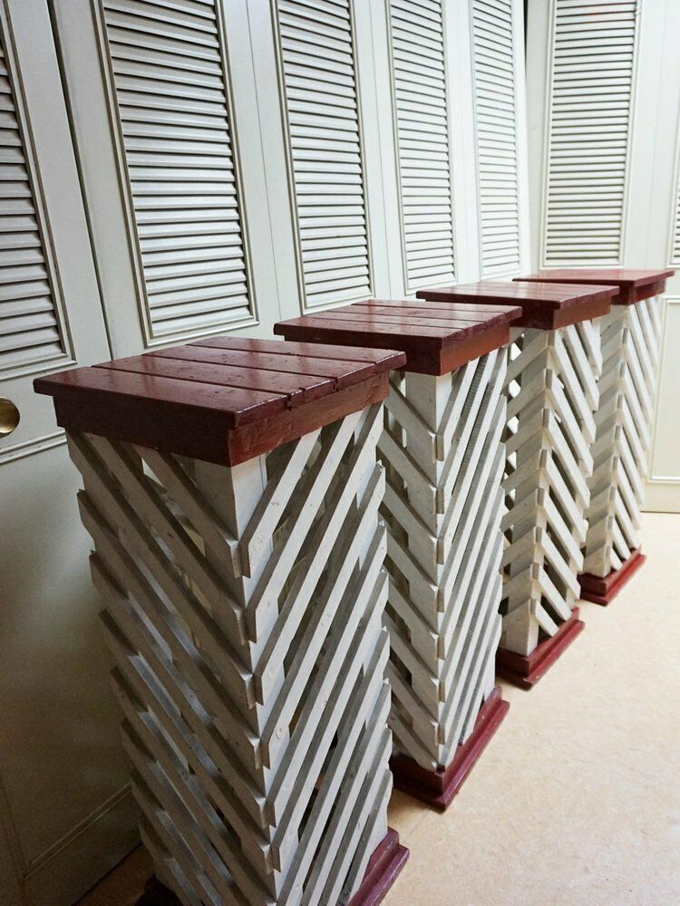 photo for sale Vintage Wooden Columns, 1950s, Set Of 4