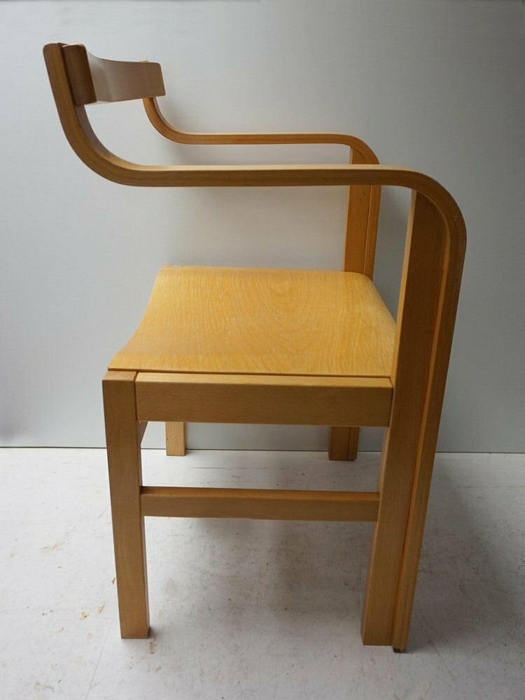 Dutch Plywood And Beech Armchair Attributed To Enraf Nonius For Delft, 1970s photo 340.0
