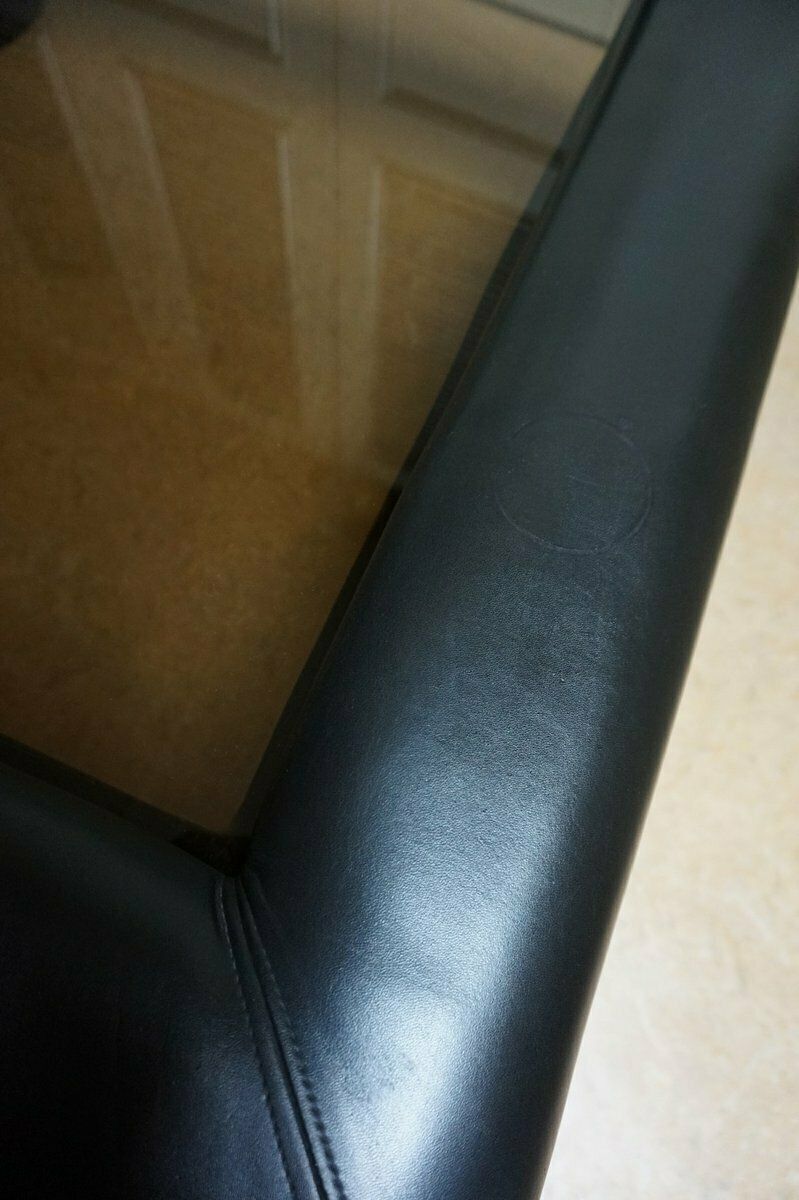 Black Leather With Smoked Glass Coffee Or Side Table From De Sede, Switzerland, 1980s photo buy