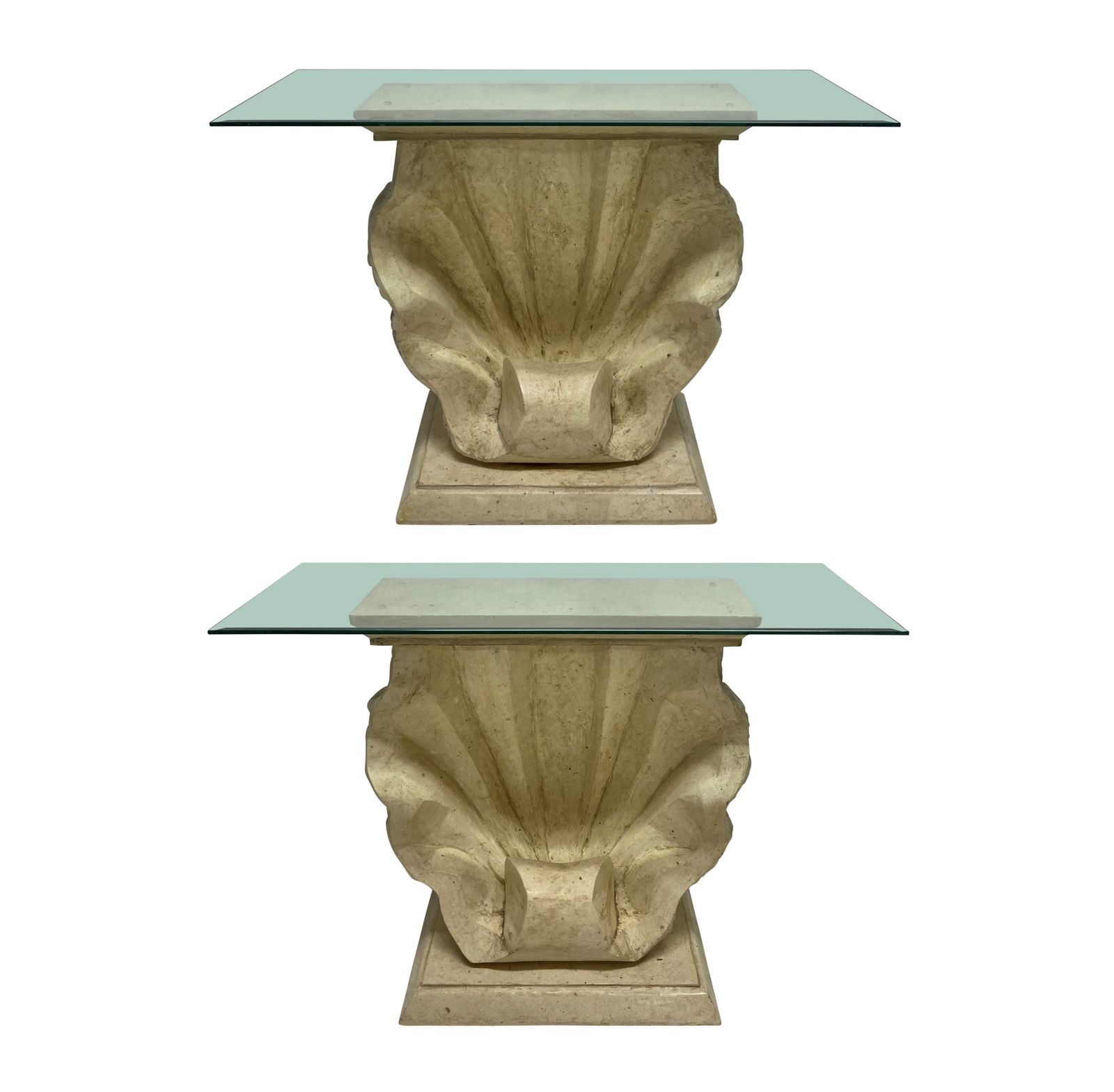 A Pair Of Mid Century Scallop Shell Consoles In The Manner Of Serge Roche