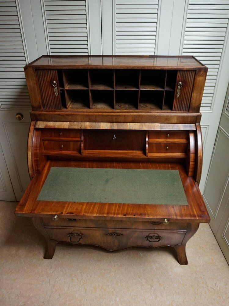 photo vintage Dutch Bombe Cylinder Secretaire, 1700s