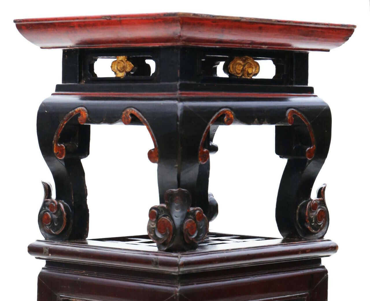 Antique Chinese Painted Side Occasional Table Stand C1920 photo for sale