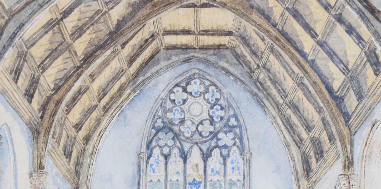 Meadows Frost Charterhouse School Chapel Watercolour By Meadows Frost 1894 photo 385.0